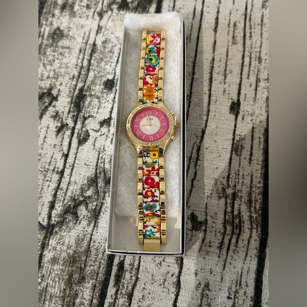 Floral detail watch multicoloured new gift jewellery - Picture 1 of 12